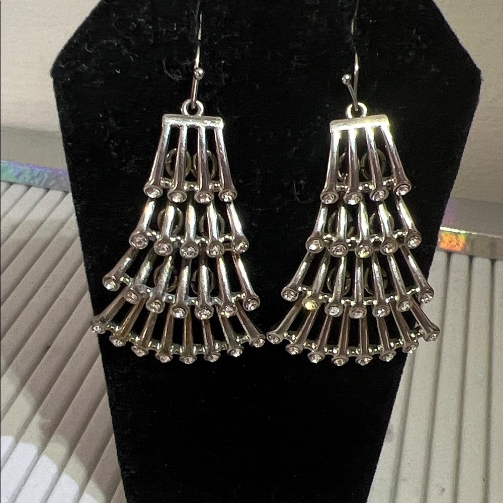 Elegant Silver Chandelier Earrings